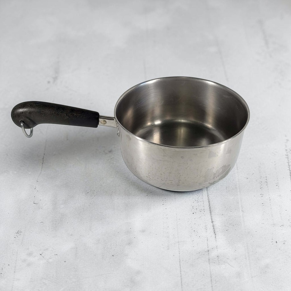 Revere Ware 2 Qt Stainless Steel Saucepan with Lid Clinton IL Tri Ply USA Vtg